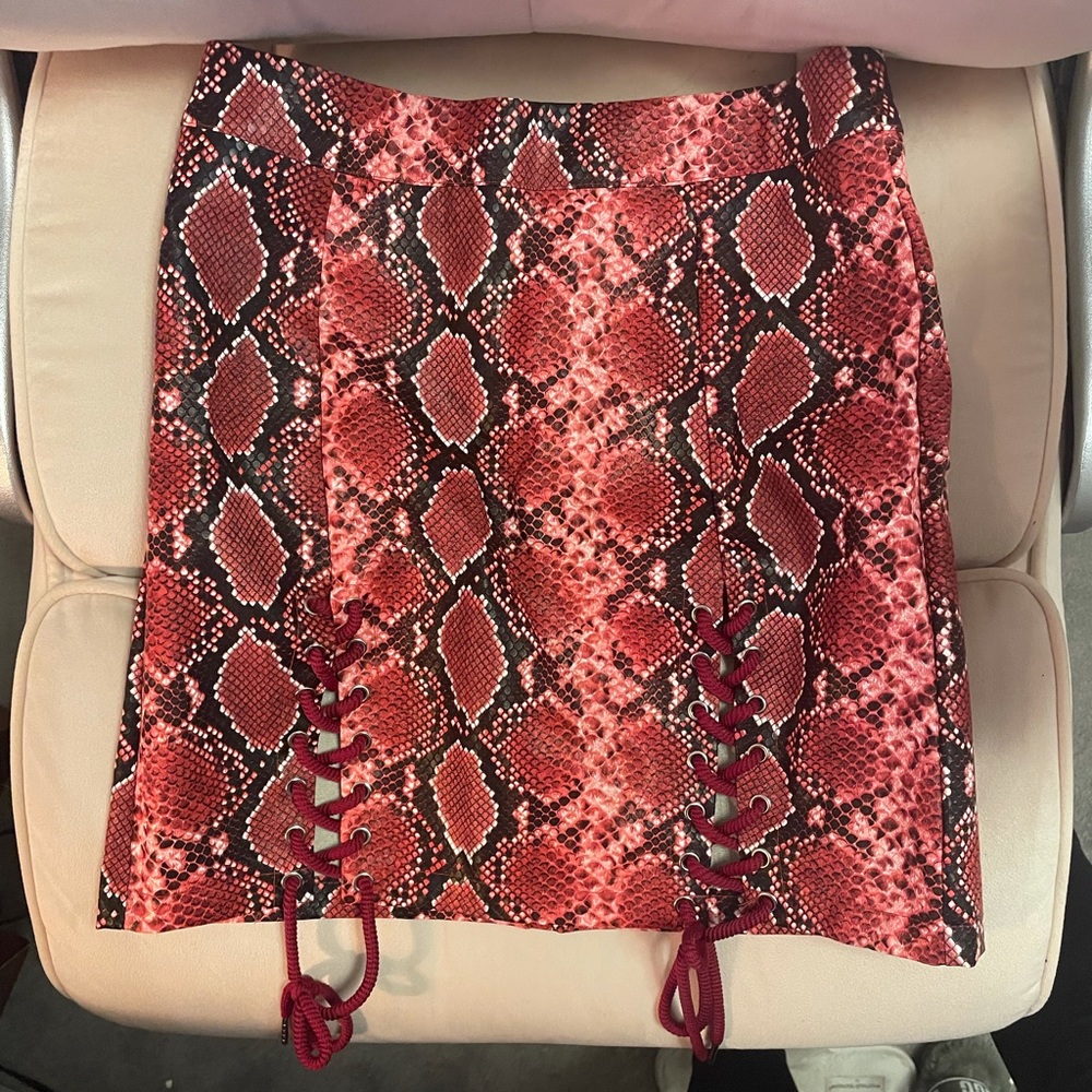Pink Snakeskin miniskirt
